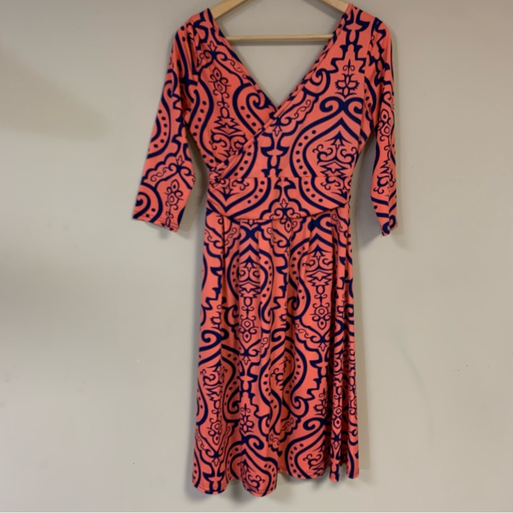 Sexy Dress Women’s Medium Wrap Style Stretch V Neck Flowy Business Professional